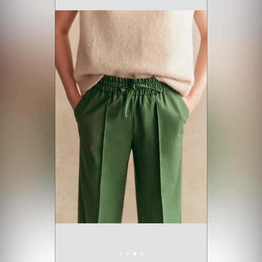 Sezane Bruce Trousers Chance Green - Size US4, EU 36